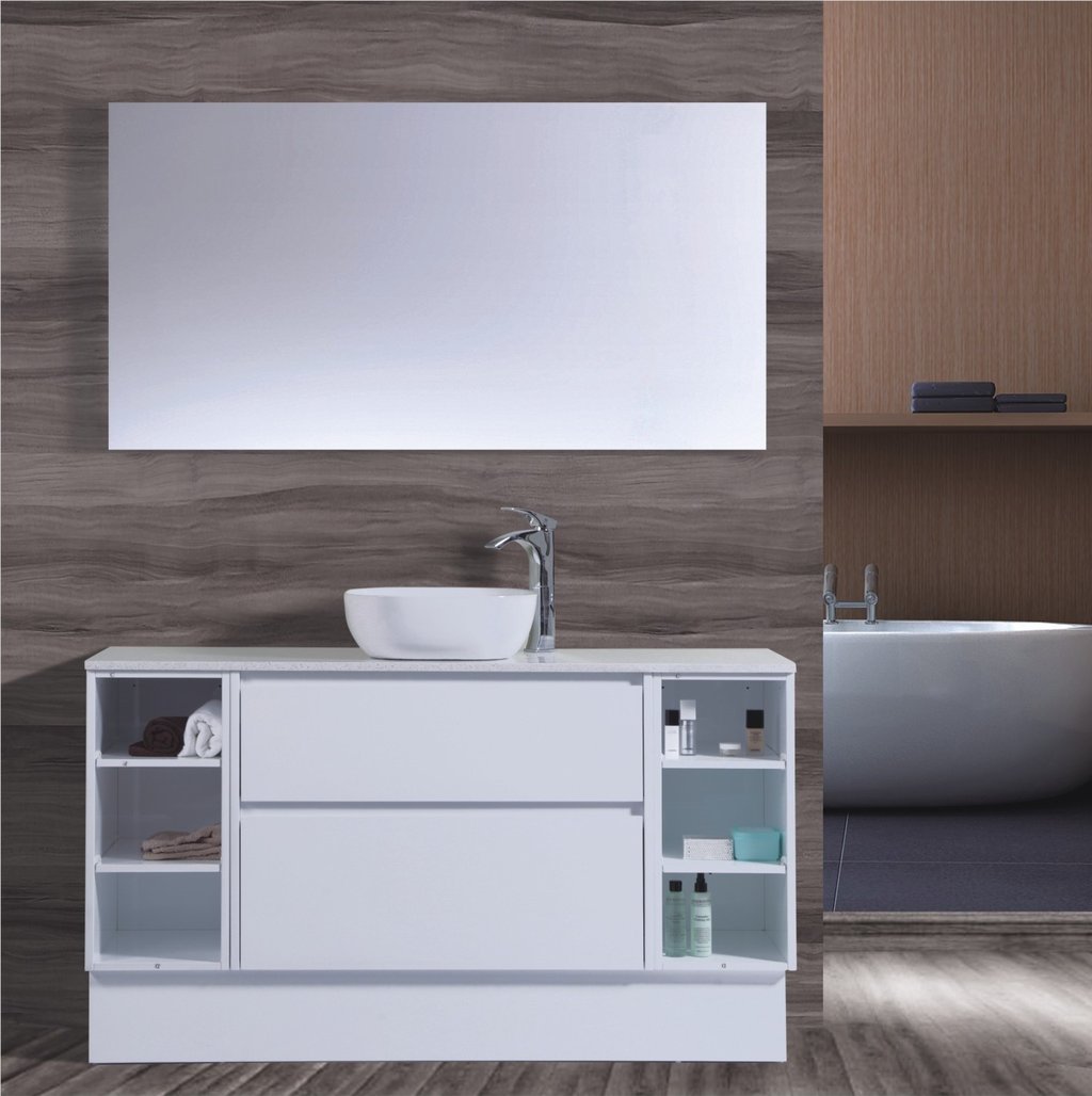 VMF1500DWS WHT Free Standing Bathroom Vanity - Bathroom Kitchen ...